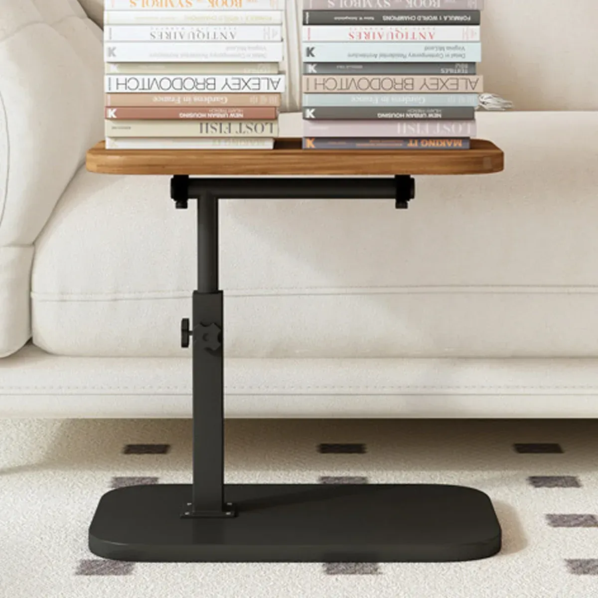 Adjustable Height Coffee Table Nightstand Sturdy Easy to Clean for Home Bedroom