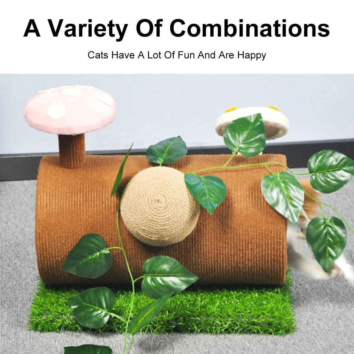 Multifunctional Cat Scratching Board Tree Pet Hut with Hole for Cats and Kittens