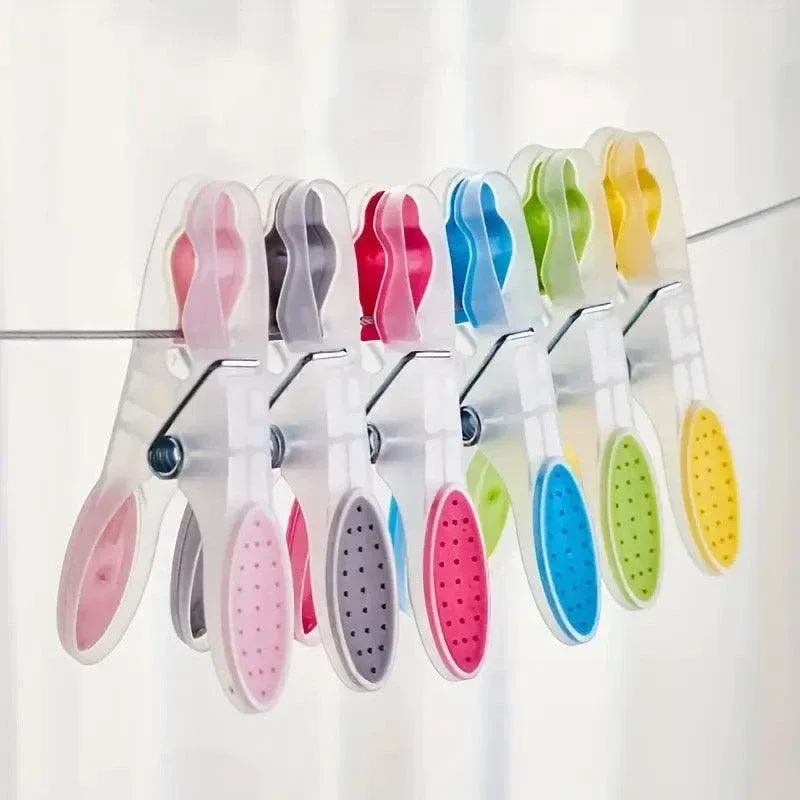 30pcs Household Clothes Clip Non Trace Soft Grip Clothespins Laundry Pegs Hanger - Colourful