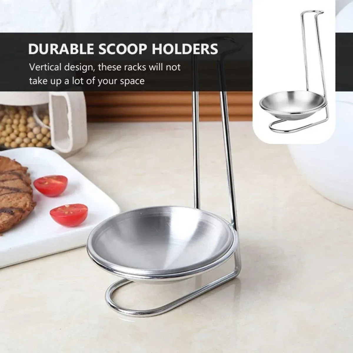 2 Pcs Portable Stainless Steel Soup Colander Rack Kitchen Utensil Storage