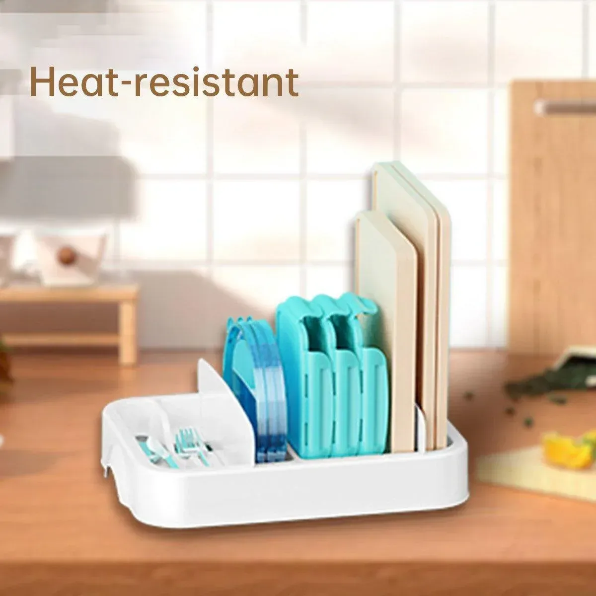 Kitchen Cabinet Storage Box Organizer with Divider Plate for Knife Fork Tabletop