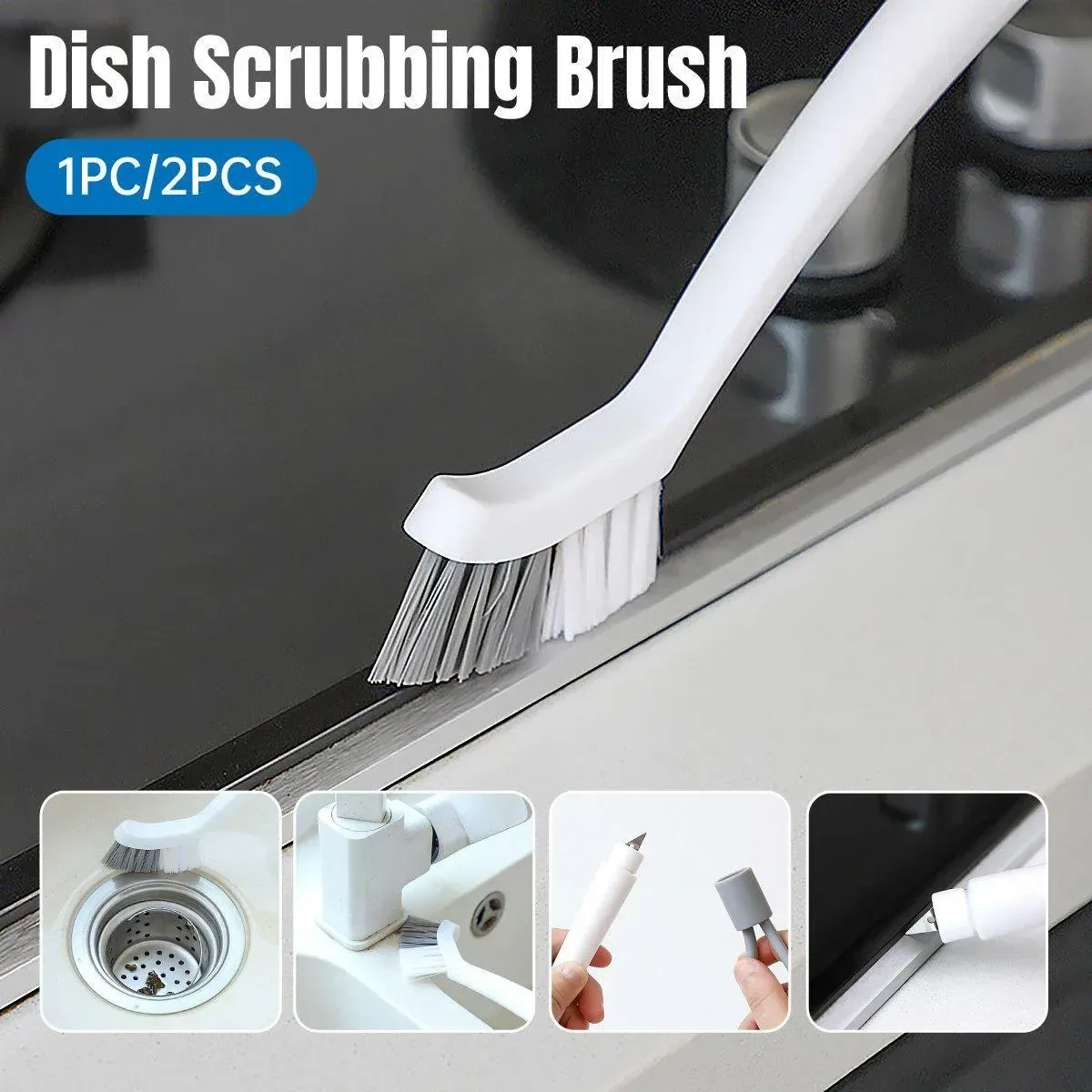 1/2pcs Small Brush for Bathroom Tile Wall Floor Gap Corner Seam Cleaning Tool
