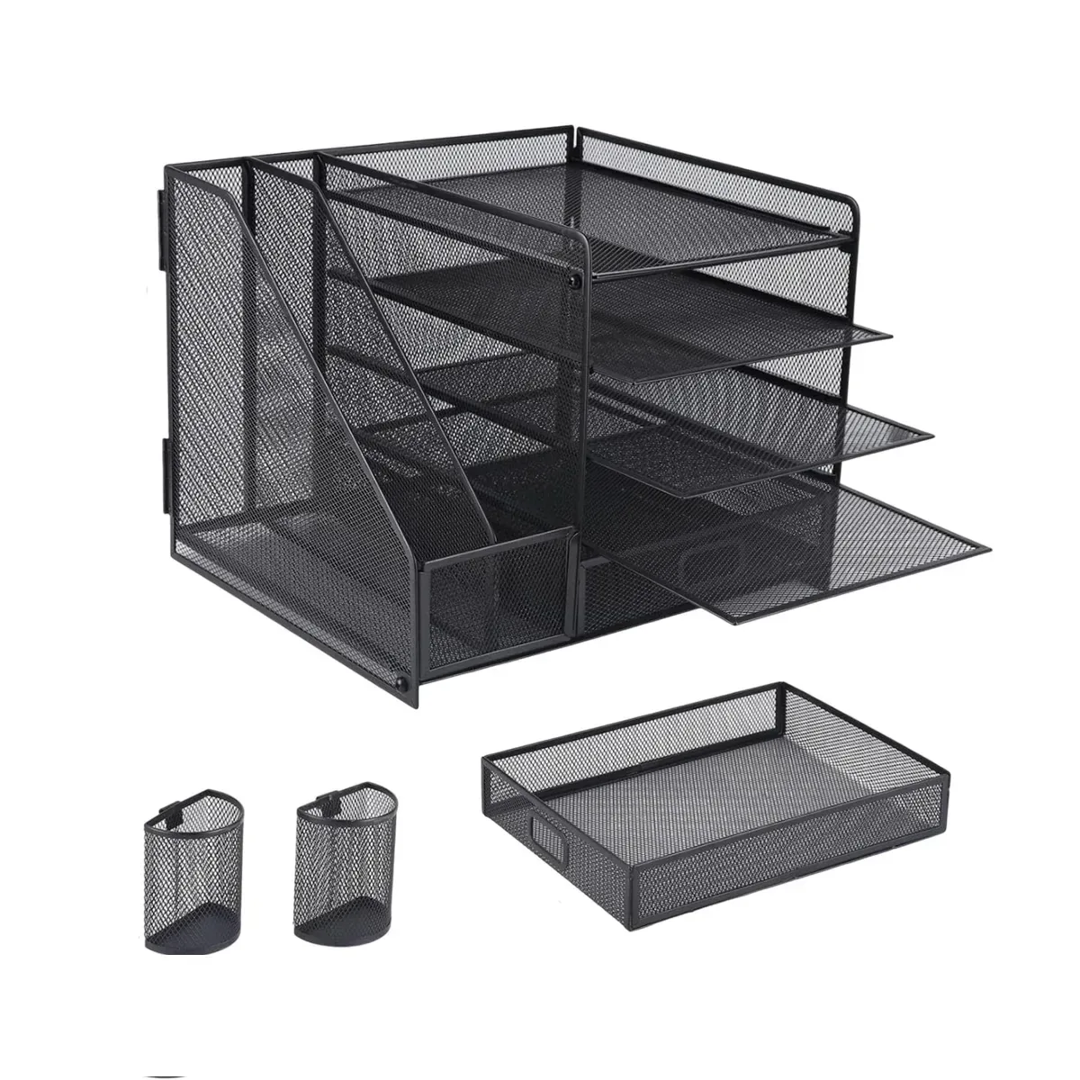Multi-Tier Desktop Organizer File Holder Document Storage Rack Office Shelf