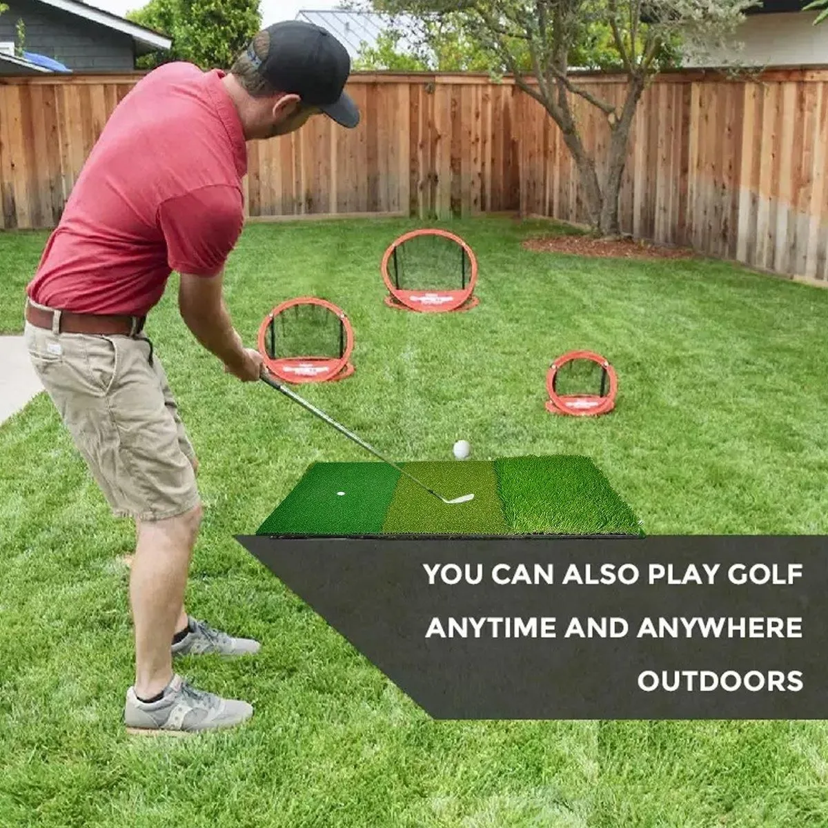 3in1 Golf Training Mat Portable Hitting Practice Driving Range Training Tool