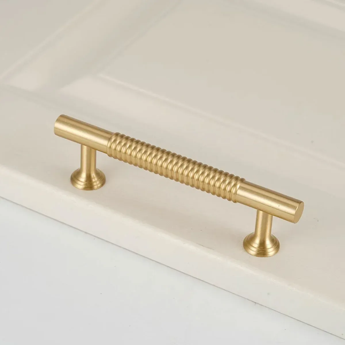 6 Sizes Gold Cabinet Door Handle Light Luxury Bronze Pull for Wardrobe Drawer - 128mm-Hole Distance