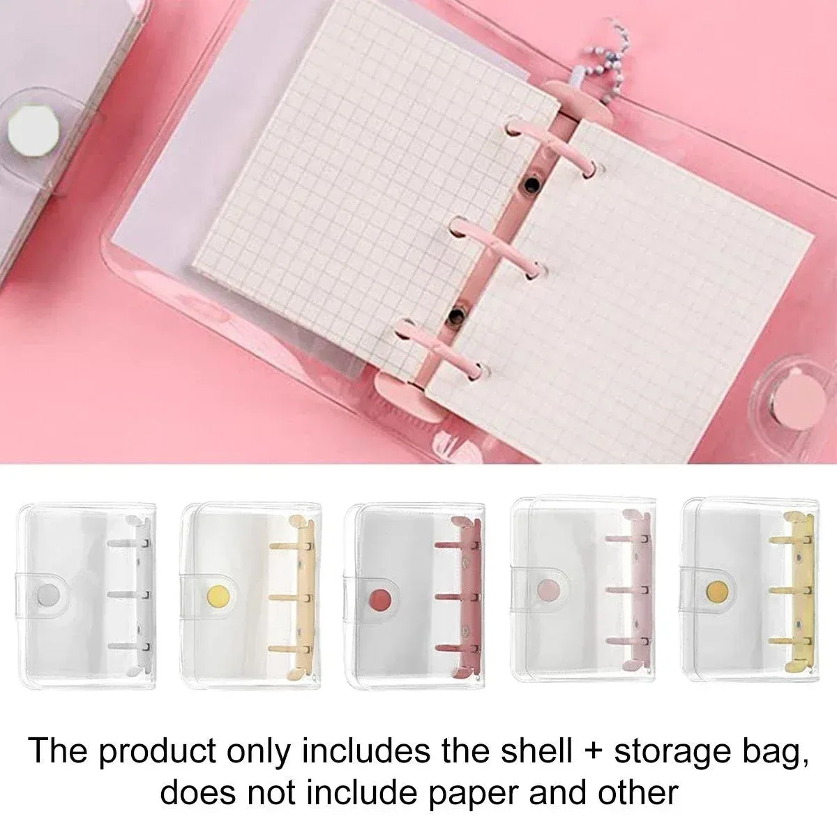 5pcs Flipbook Mini Transparent Case Handbook Notebook Protective Storage Case