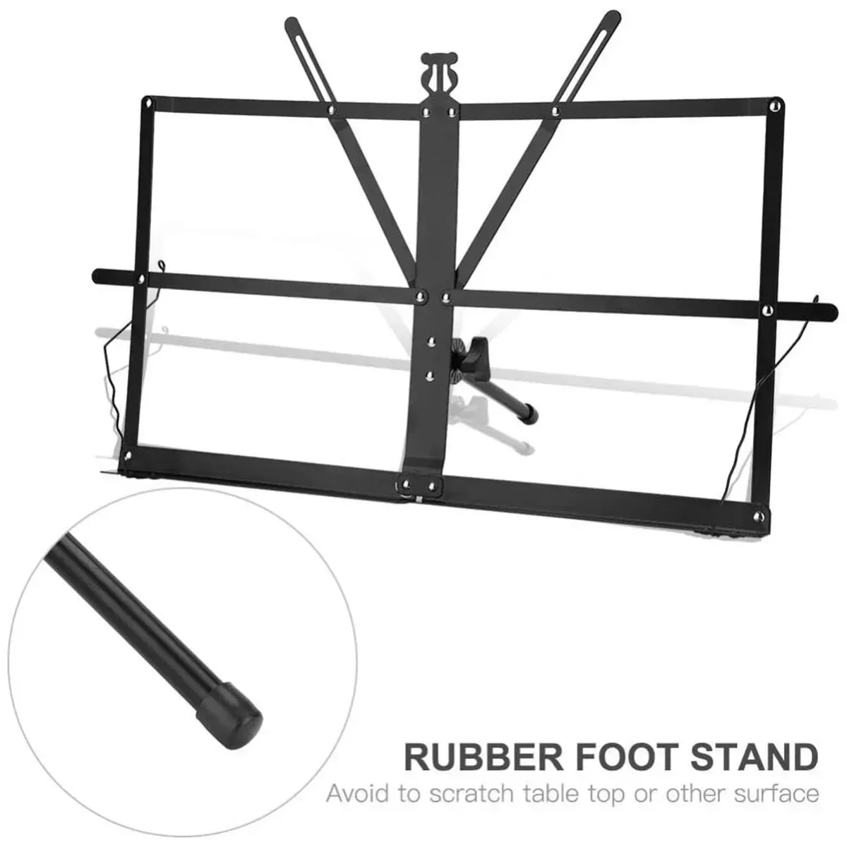Portable Folding Music Stand Iron Desktop Book Holder Reading Sheet Rack Display