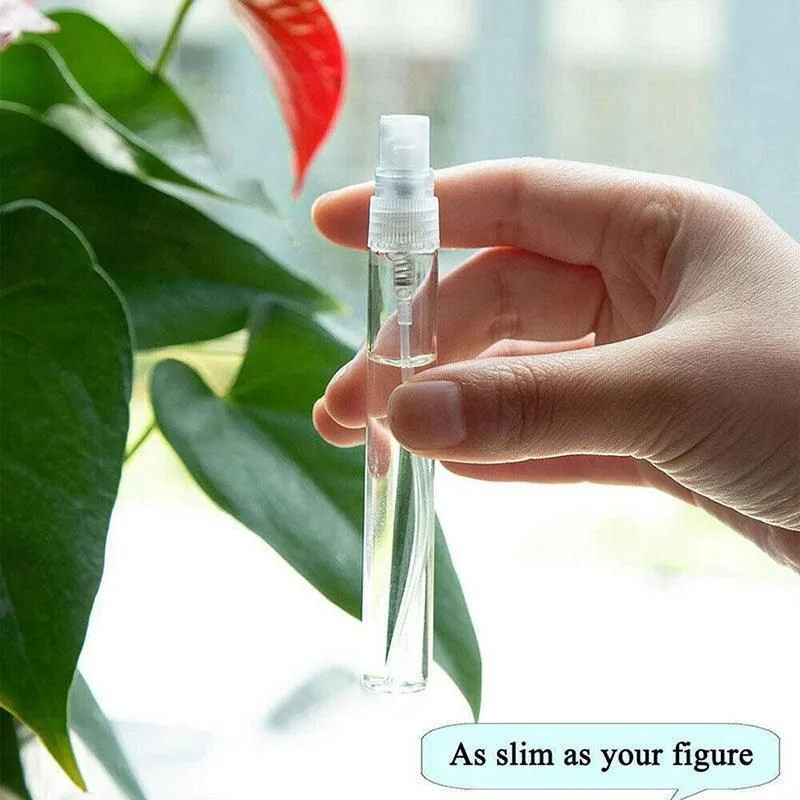 10Pcs Glass Perfume Bottles - 3/5/10ml with Atomizer Pump Spray