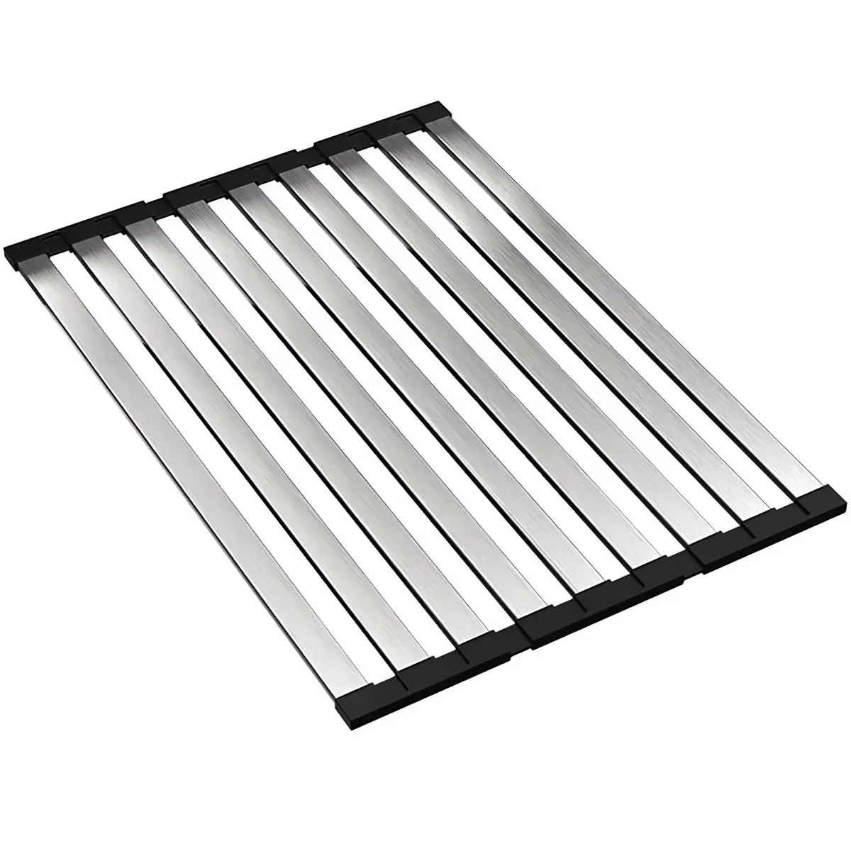 Kitchen Foldable Stainless Steel Dish Rack Drying Drainer Over Sink Drain Roll