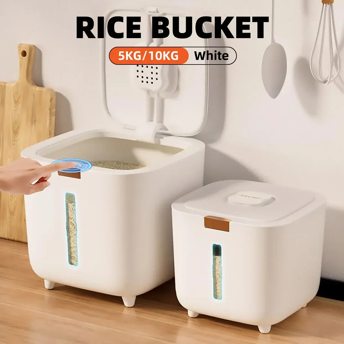 Large Rice Storage Container Pest Proof Moisture Resistant Kitchen Organizer - 10kg
