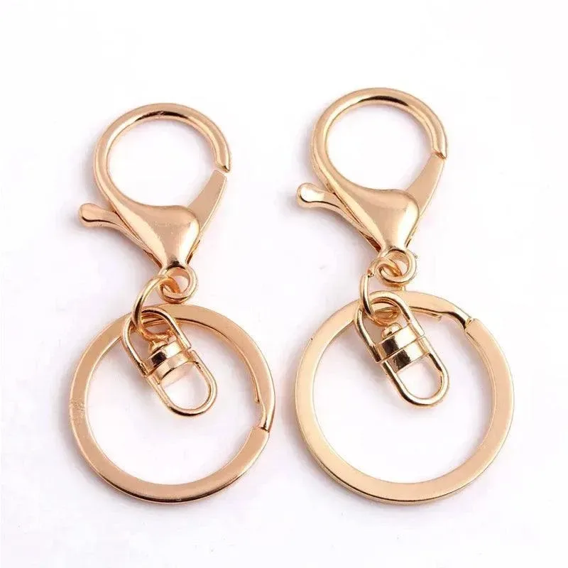 10X Rose Gold Swivel Lobster Clasp Keychains