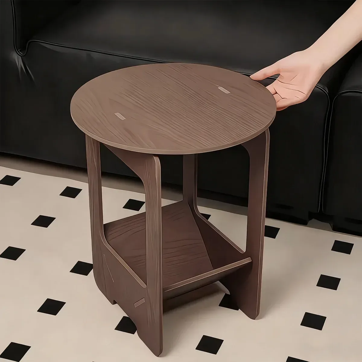 Double Layer Bedside Storage Table for Bedroom Living Room Nightstand Organizer