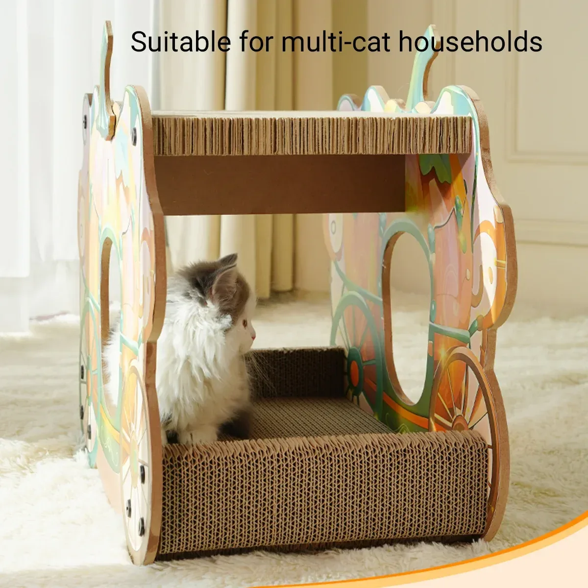 Pumpkin Cat Cart Double Layer Cat Scratch Board Cat Bed Furniture For Sleeping
