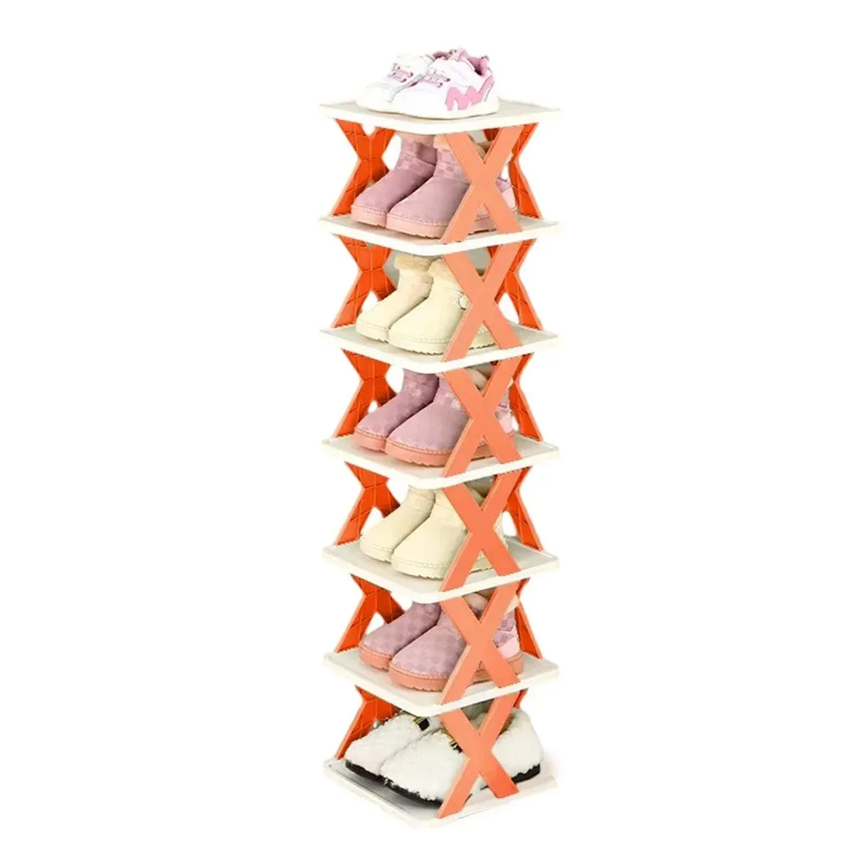 6/7 Tier Shoe Rack Space Saving Small Shoe Cabinet Storage Shelf Organizer