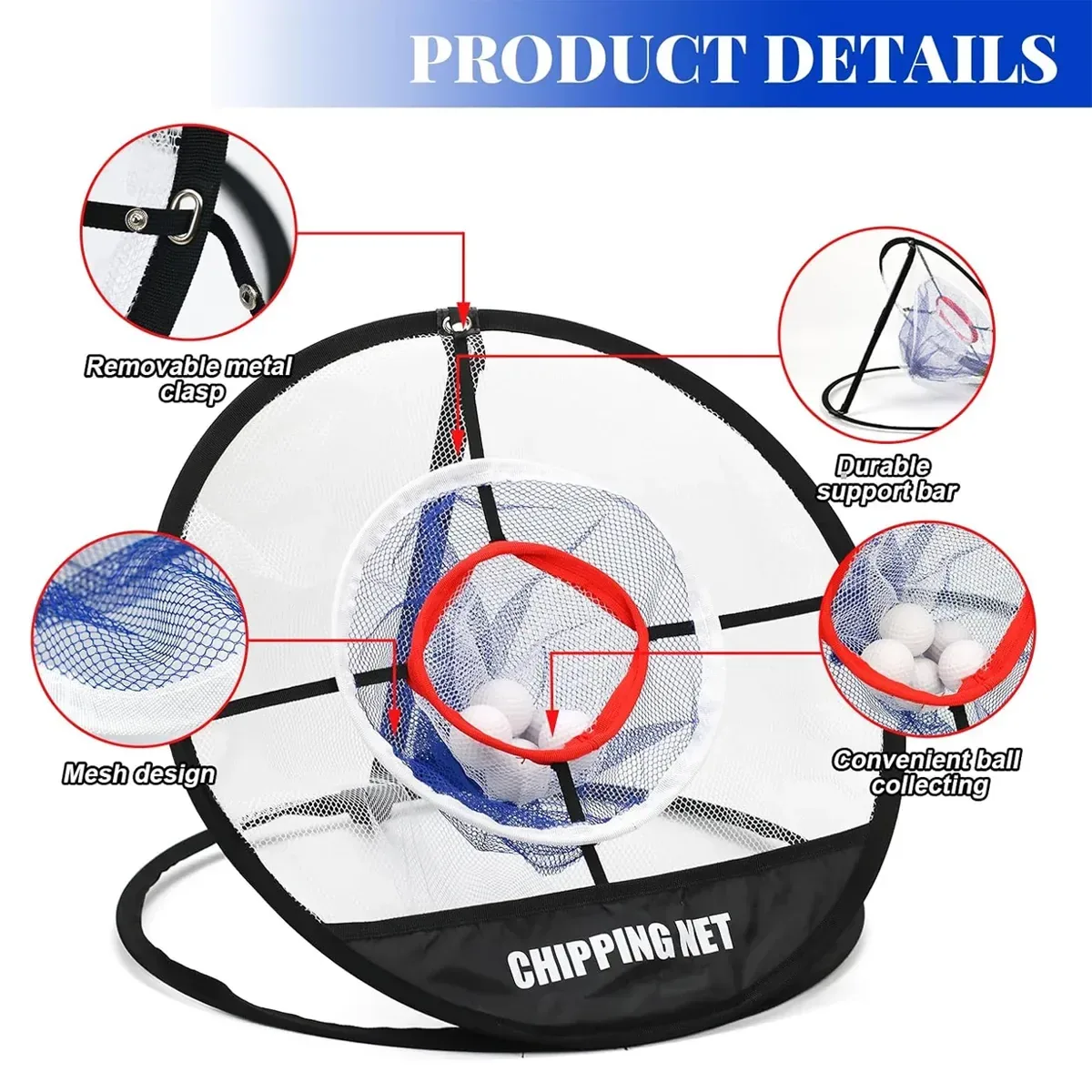 Golf Chipping Net Practice Training Net Portable Target Pop Up Net for Outdoor