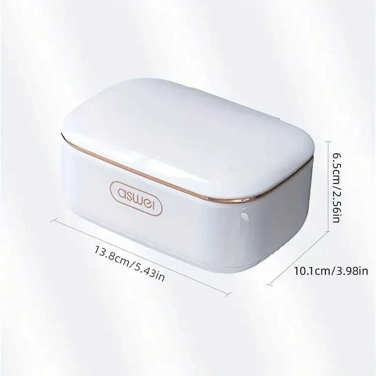 Household Wall Mounted Soap Box With Lid Drainage Non Punch Bathroom Storage Box - Blue