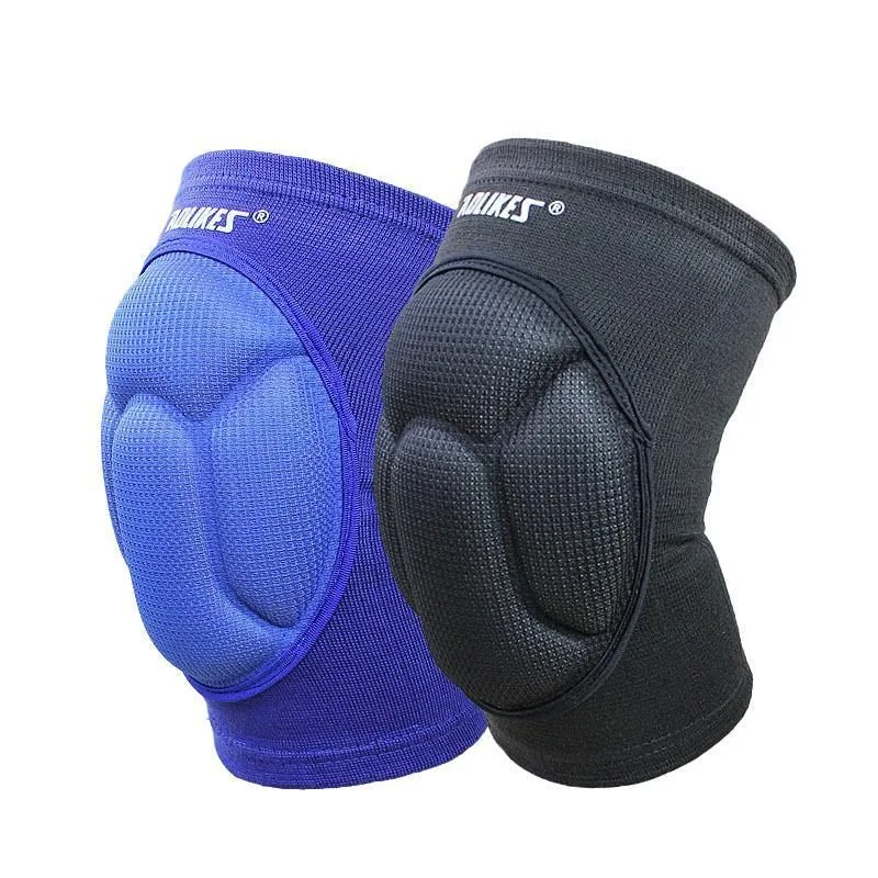 Knee Pad Crashproof Antislip Brace Leg Sleeve Protector Guard Support Men - Black*1 Pair