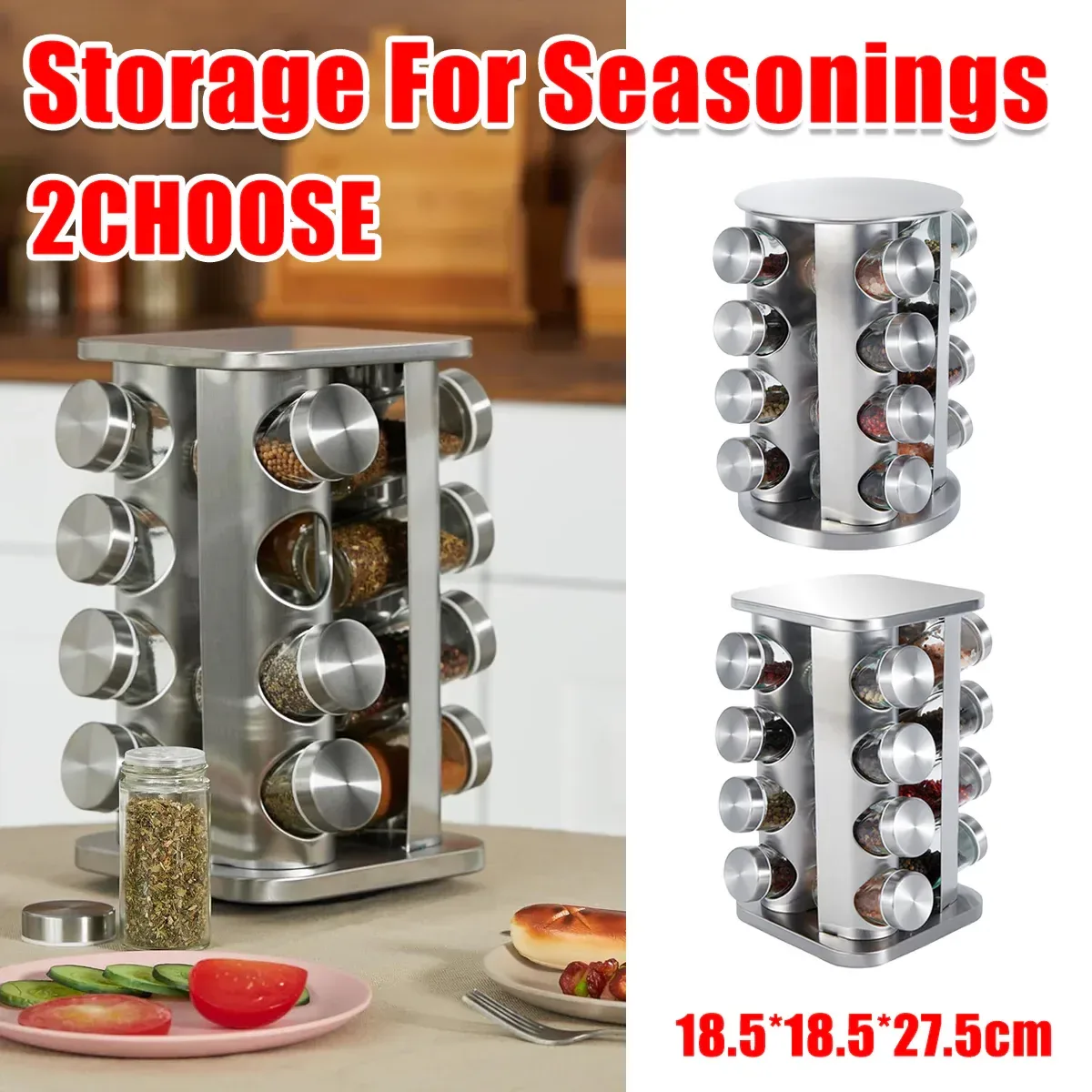 Rotating Spice Bottle Seasoning Rack Multi layer Seasoning Jar Storage Kitchen