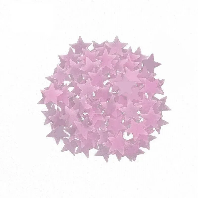 100 Pieces Glow-in-the-Dark Luminous Star Wall Stickers for Bedroom or Ceiling Decor