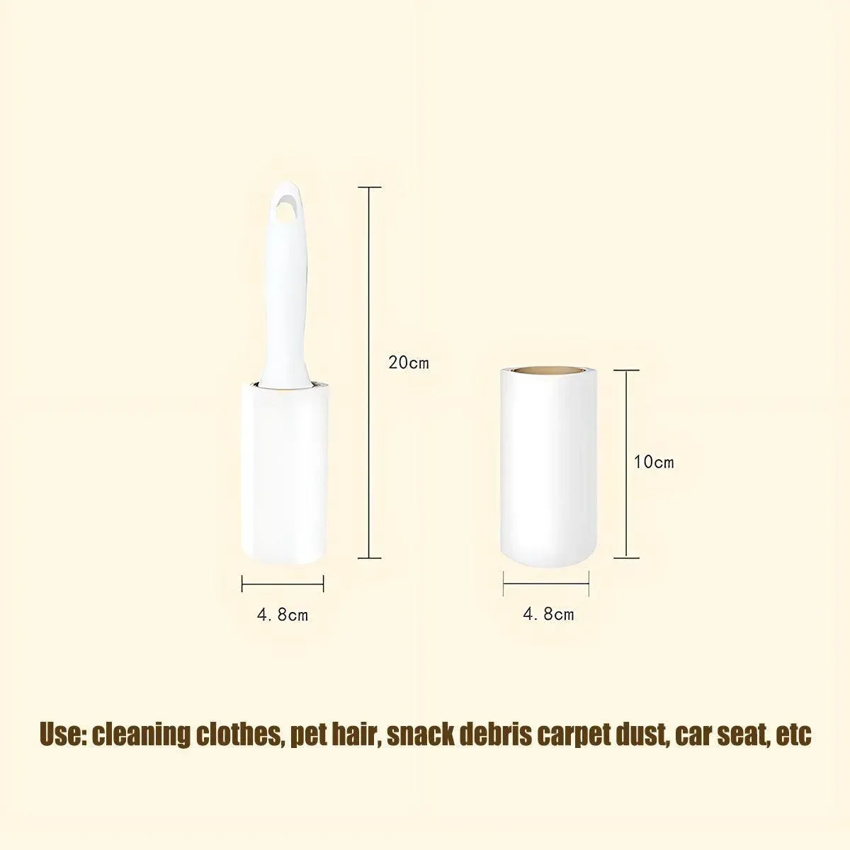 Lint Roller With Refills Sticky Remover Pet Dog Hair Clothes Sofa Dust Cleaning