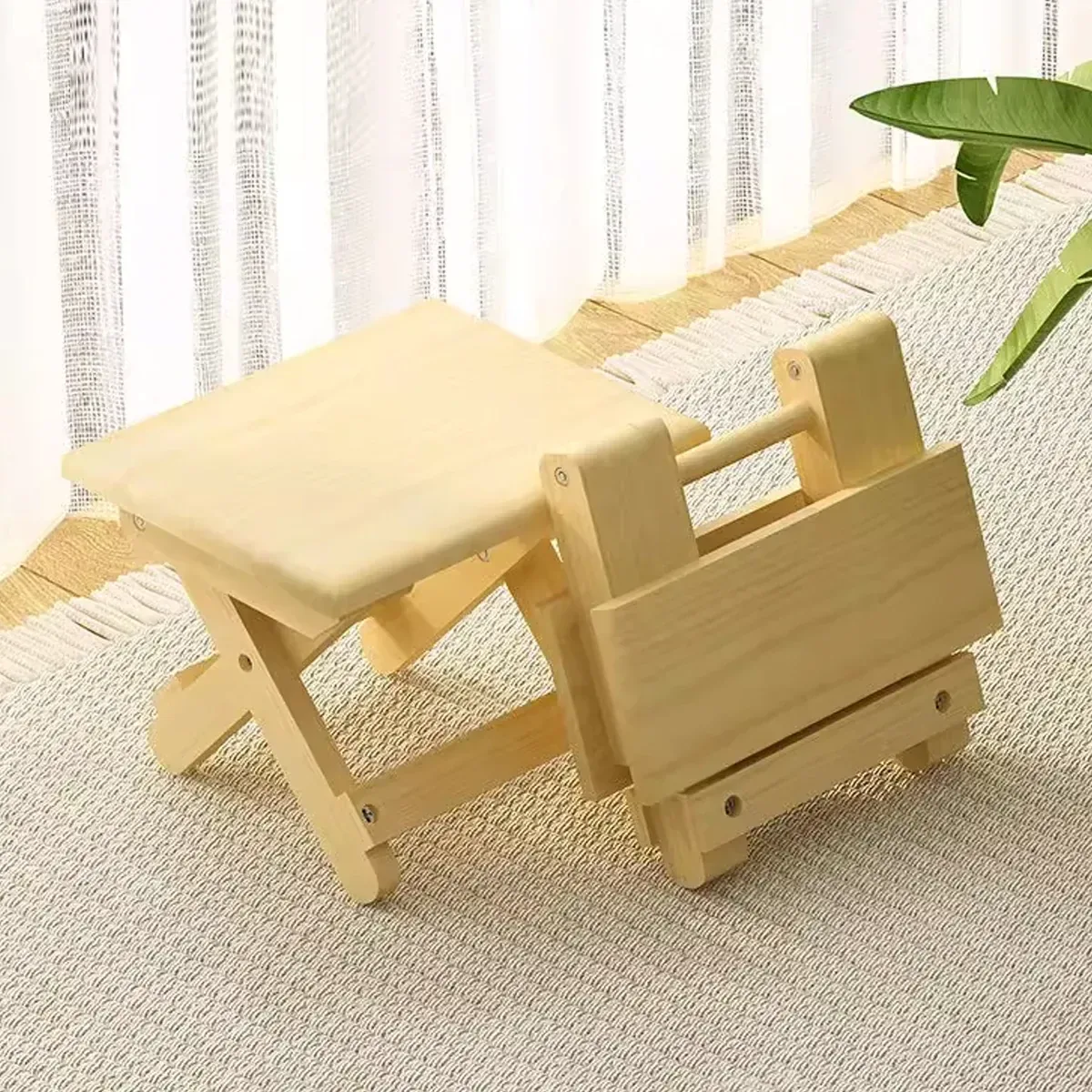 Portable Multi Purpose Foldable Low Stool Durable Space Saving For Home Outdoor