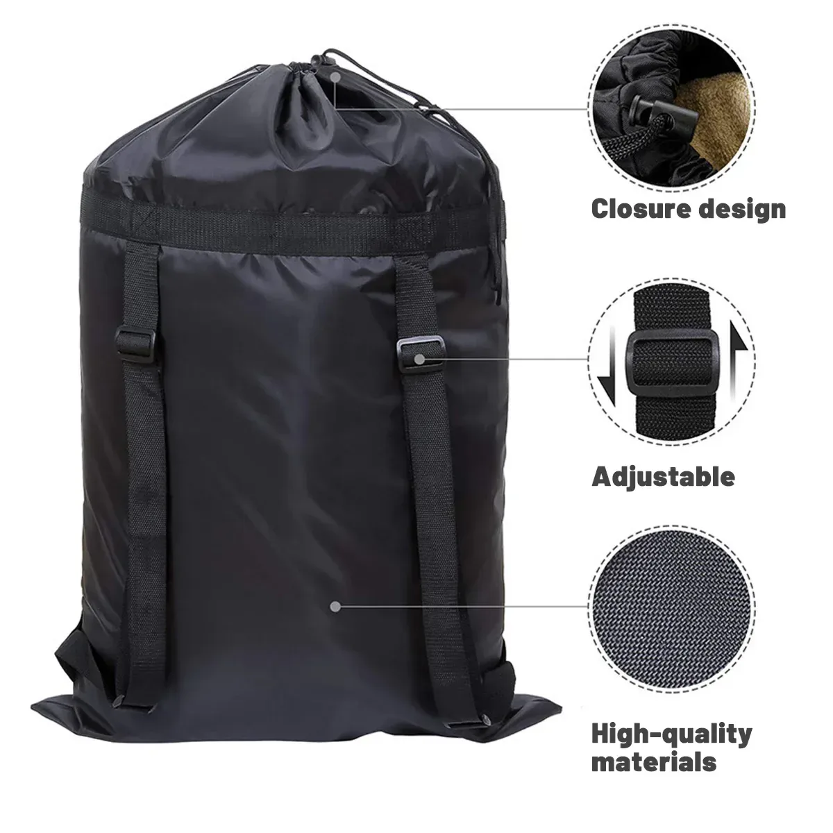 Backpack Laundry Bag Polyester Drawstring Storage Bag for Students Travel