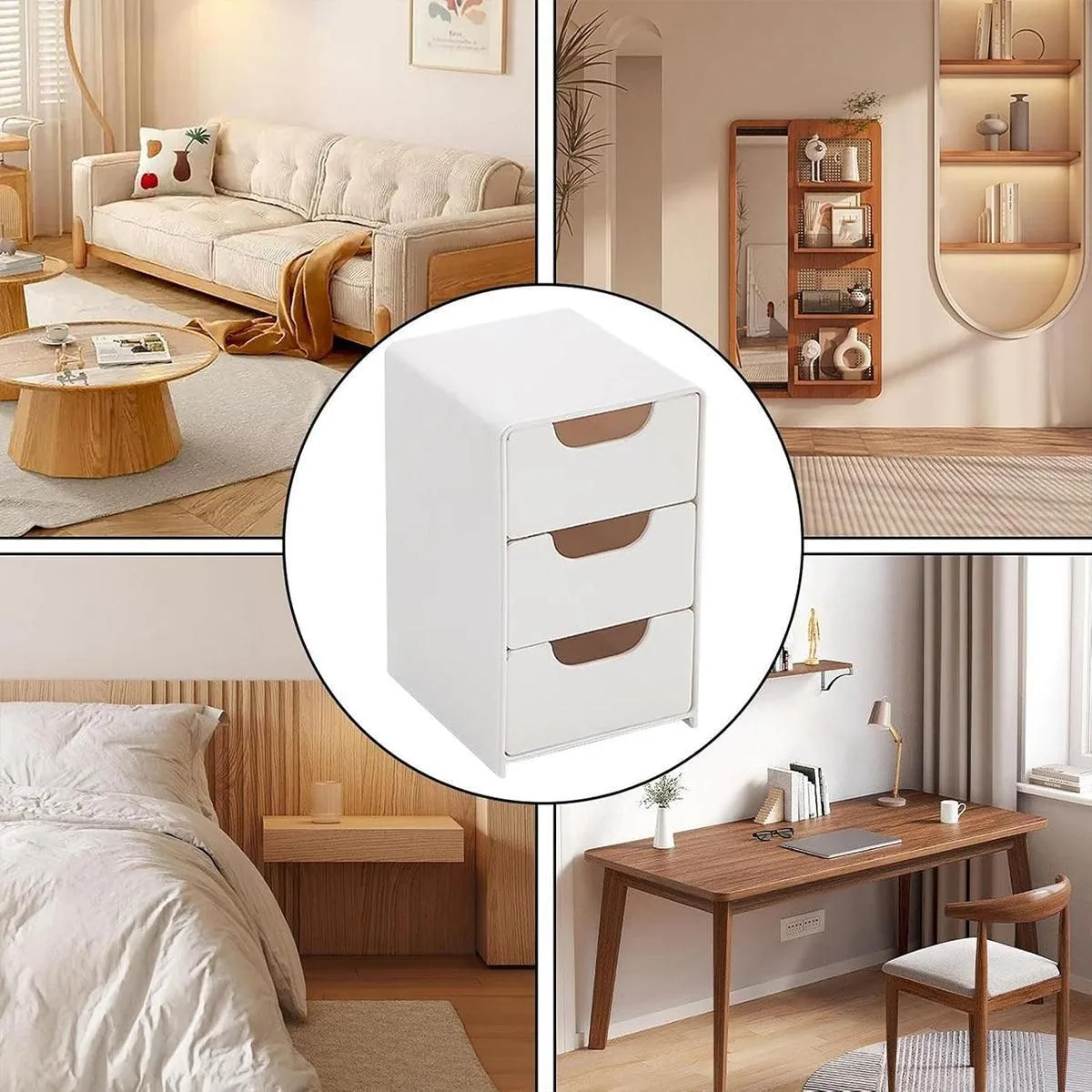 Mini Desktop Organiser Box Portable Storage Box for Office Home Desk Accessories