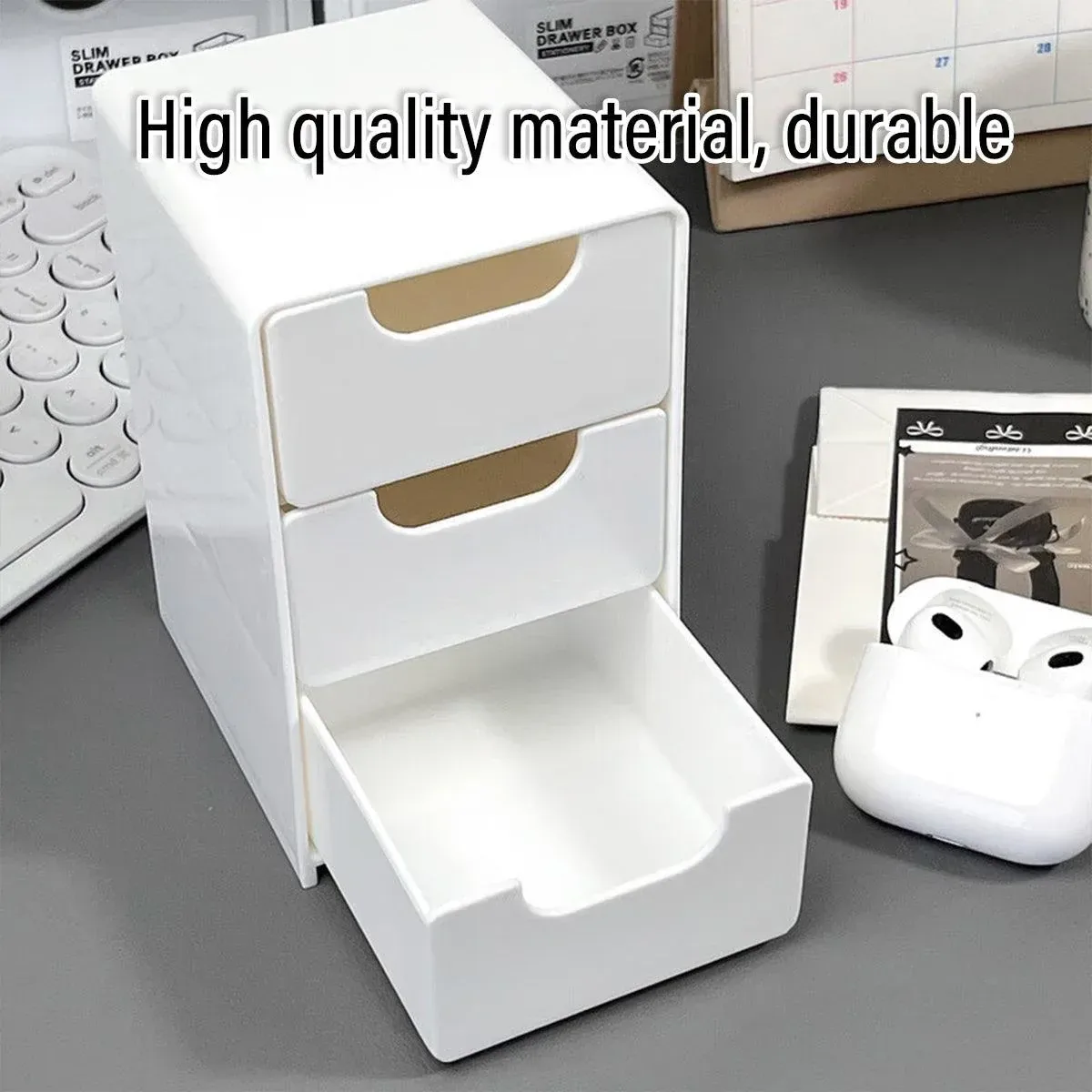 Mini Desktop Organiser Box Portable Storage Box for Office Home Desk Accessories