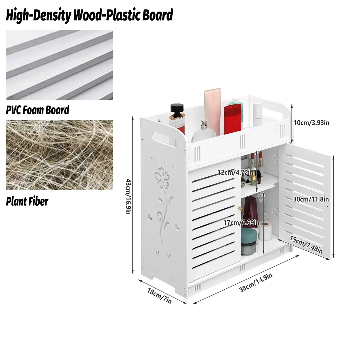 Bathroom Multi Layer Wall Mounted No Drill Skin Care Storage Rack Durable