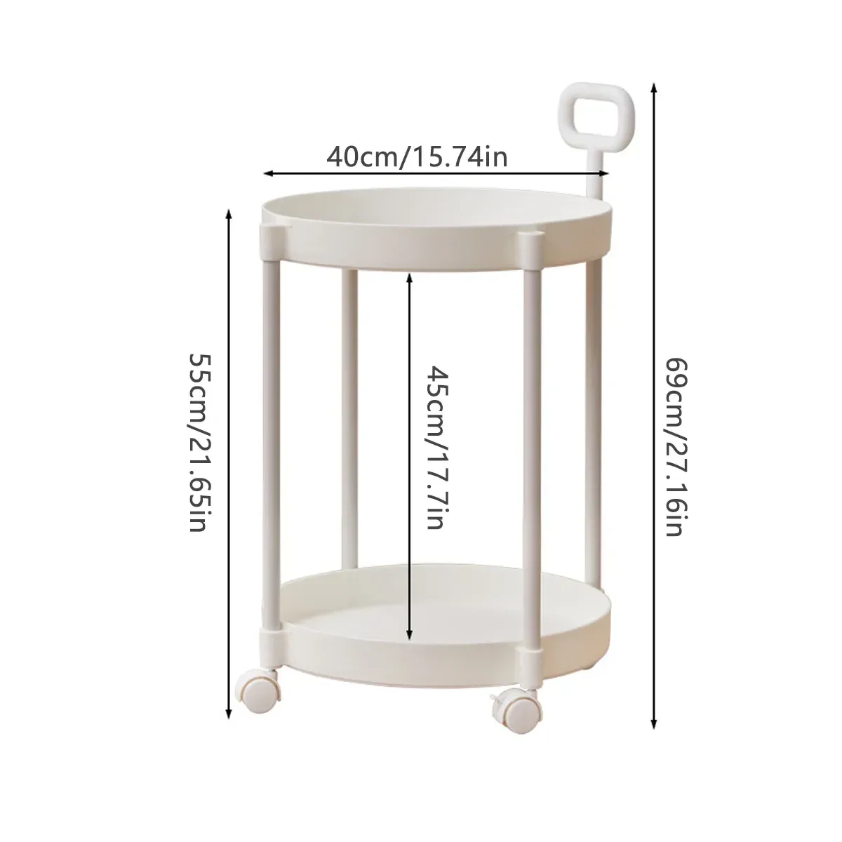 Cream Style Home Coffee Table Movable Creative Sofa Side Table Bedside Table