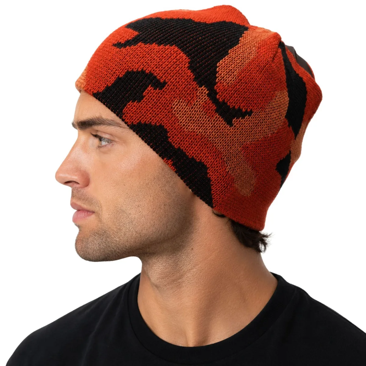 Camo Beanie Hat Winter Ski Army Military Hunting Warm - Orange Camouflage