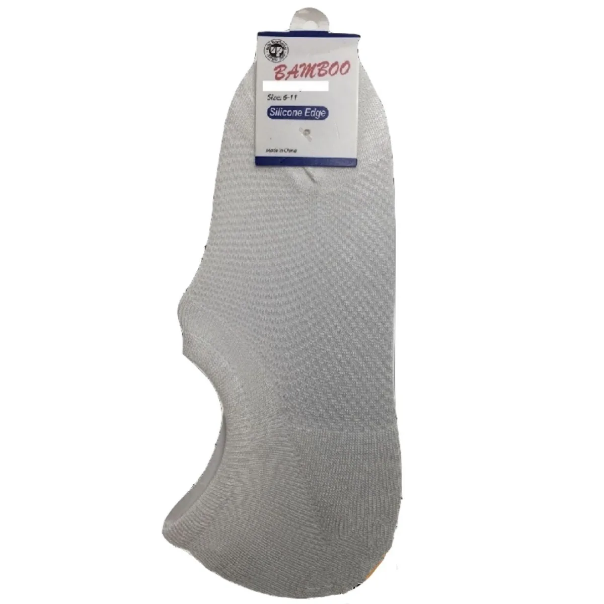 1 Pair NO SHOW BAMBOO SOCKS Non Slip Heel Grip Low Cut Invisible Footlet - White