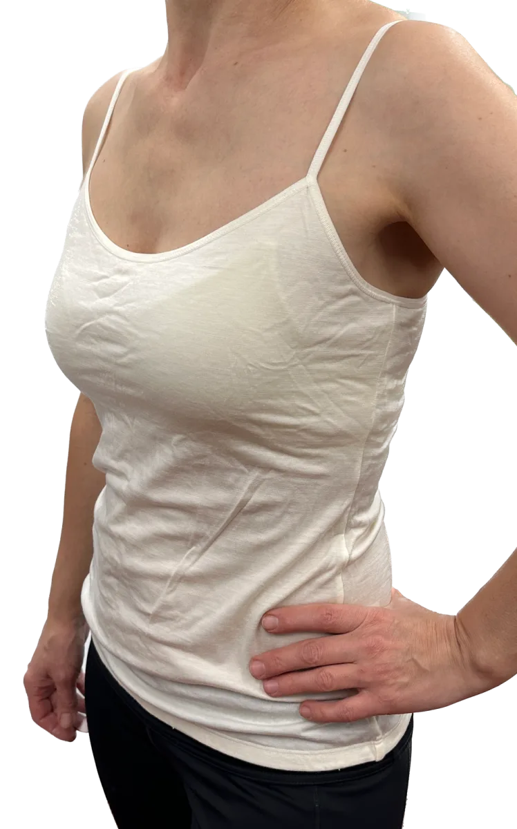 MERINO SKINS Womens Essential Camisole Wool Thermal Top Thermals Cami - Natural