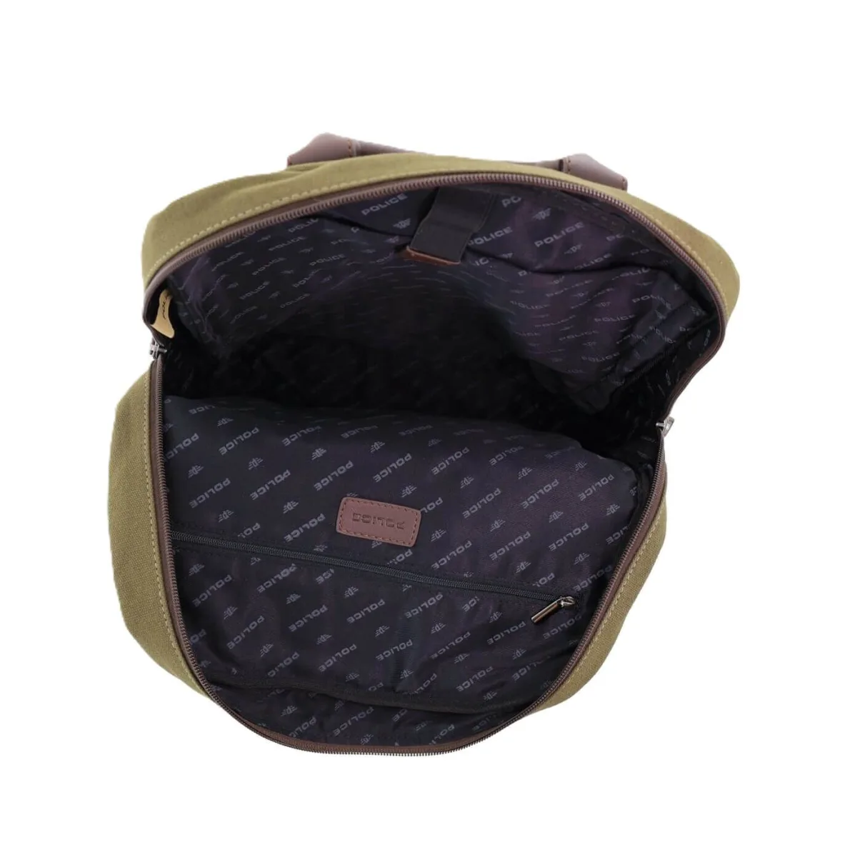 POLICE Wings Mens Canvas Backpack Bag with Laptop Computer Sleeve