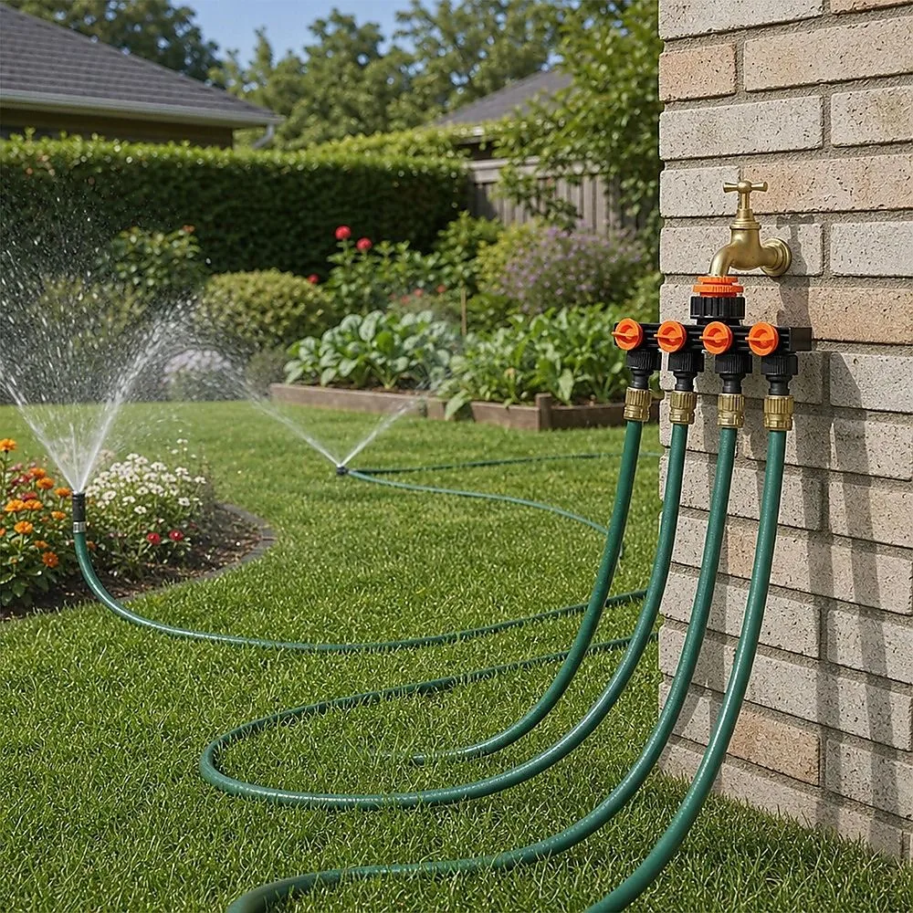 4 Way Hose Connector Tap Irrigation Garden Kit