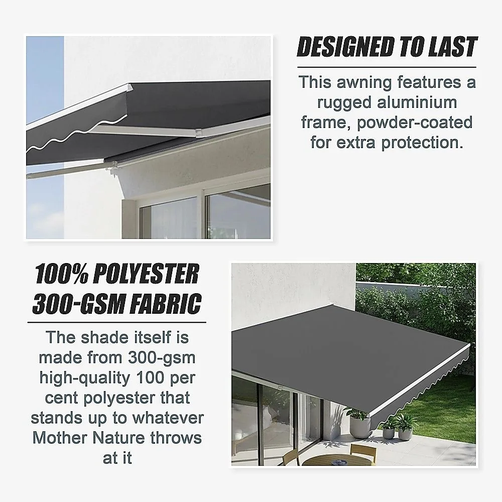 Folding Arm Awning – 3x2.5m Retractable Outdoor Shade