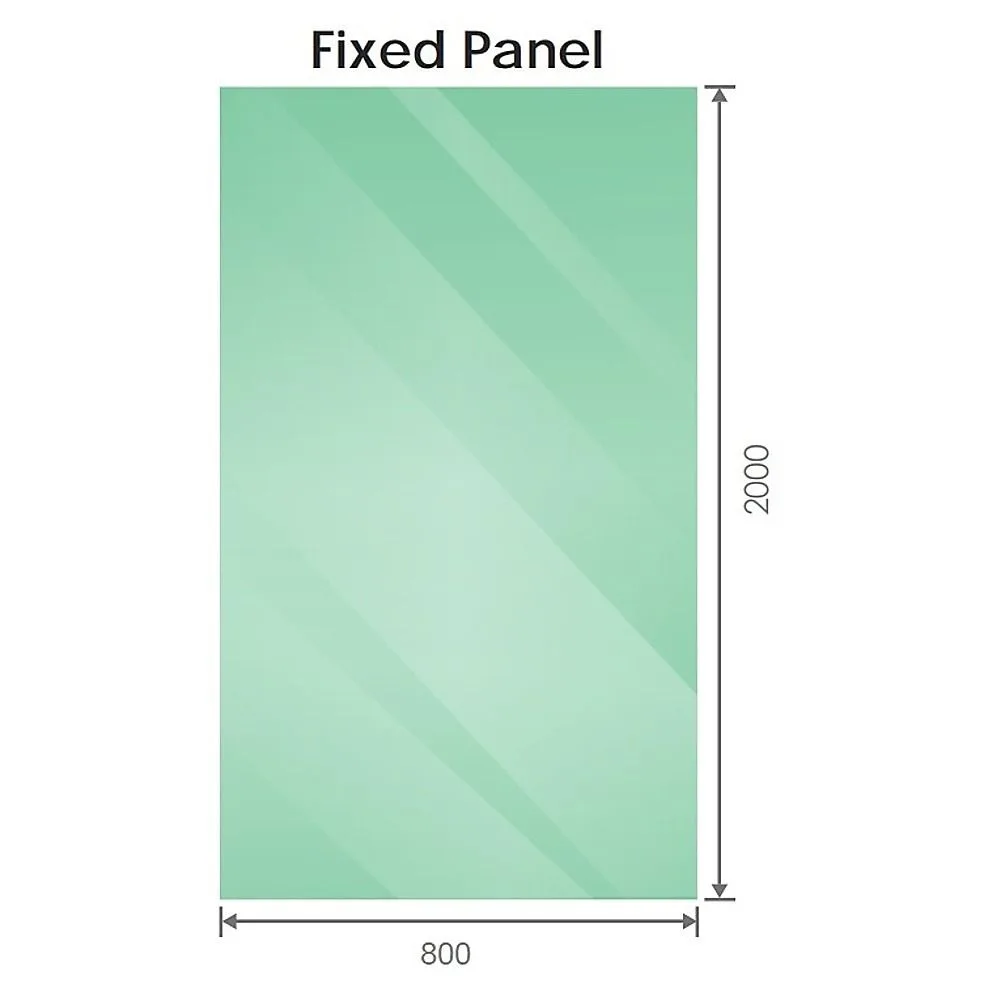 90x80cm Corner Frameless Shower Screen with U-Brackets and Floor U-Bracket and Brass Hinges, Square Double Pull Handle