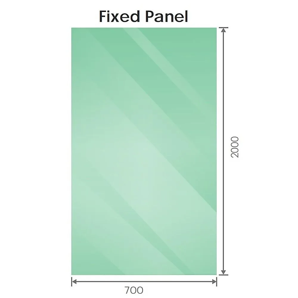 110x70cm Corner Frameless Shower Screen Wall Channel and Floor Channel with Brass Hinges & Round Knob Handle