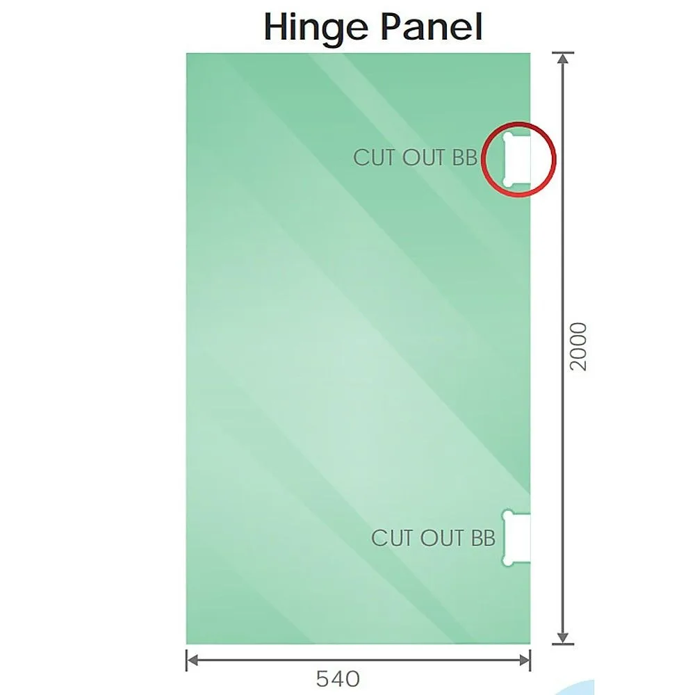 120x120cm Double Door Corner Shower Screen U-Brackets, SS Hinges & Round Knob Handle