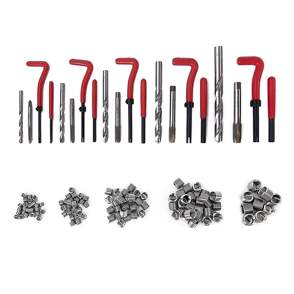 131pc Helicoil-Type Thread Repair Kit – Metric Insert Tool Set for Damaged Threads