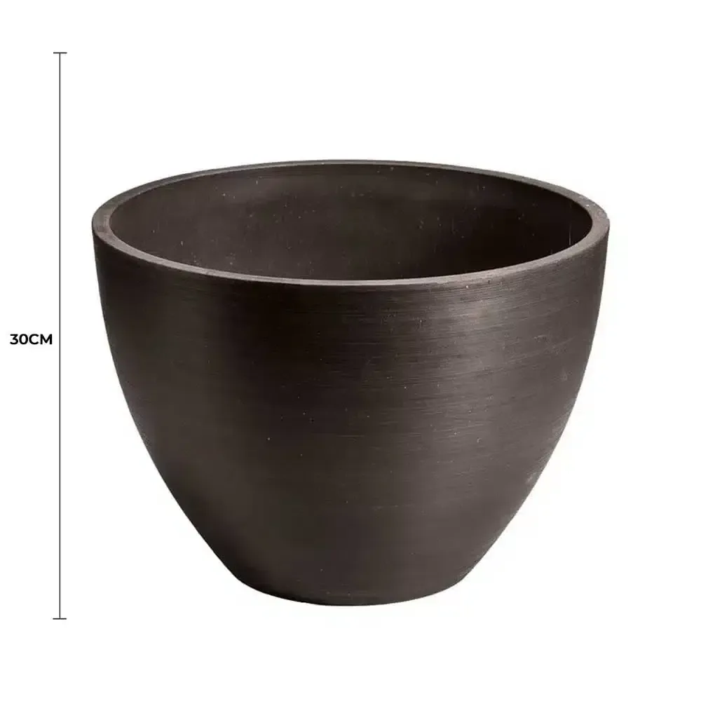 Polished Black Planter Bowl 30cm