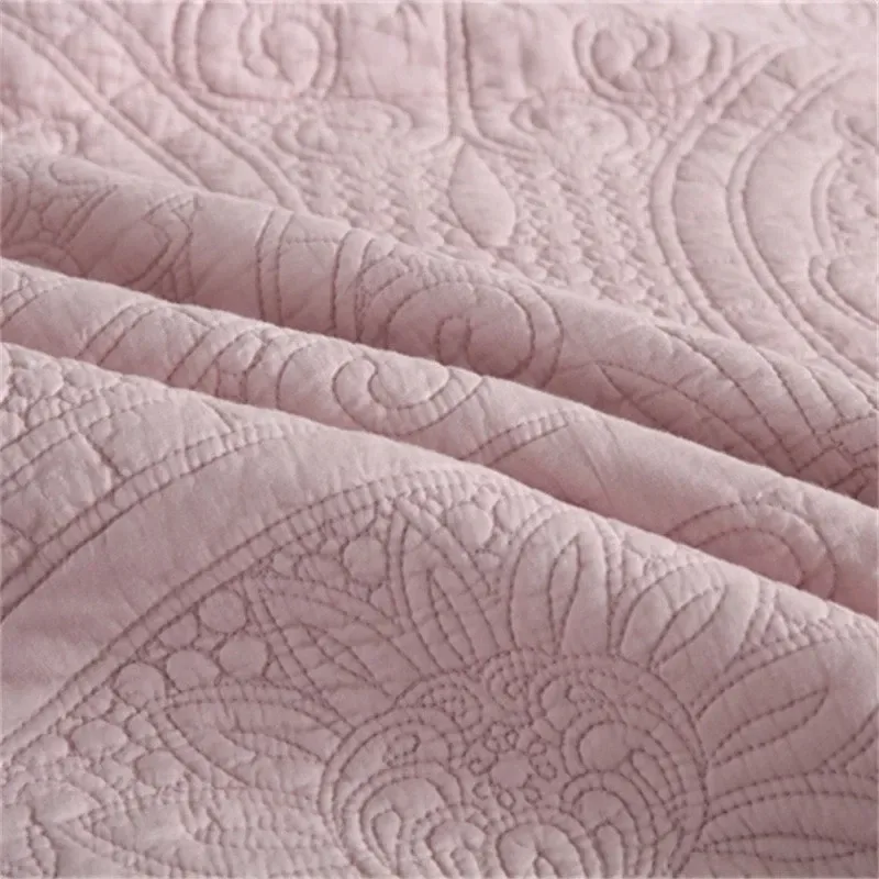 100% Cotton Embossed Blush Medallion Majesty Coverlet Bedspread Set
