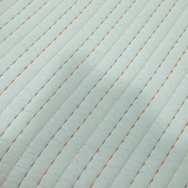 100% Cotton Embossed Mint Stripe Elysian Coverlet Bedspread Set