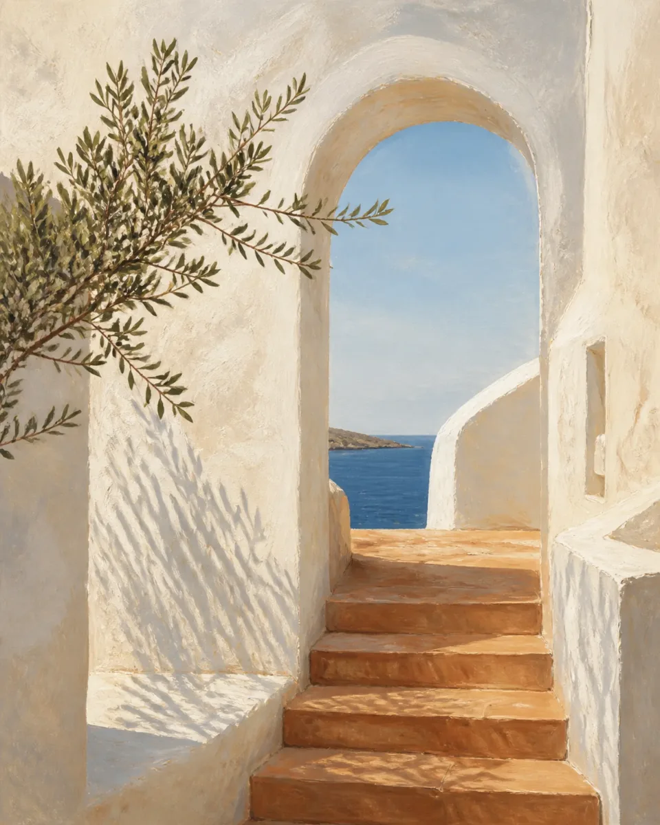 Sunlit Passage Stretched Canvas Wall Art - Portrait
