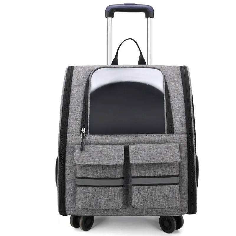 3-in-1 Pet Carrier: Rolling Backpack with Collapsible Design