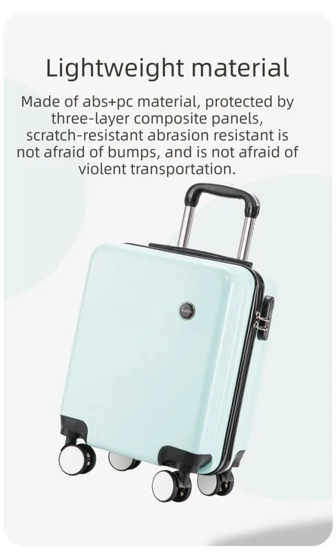 14 Inch Lightweight Carry-on Luggage for heights under 1.6m - Underseat & Overhead Cabin Hardside Suitcase