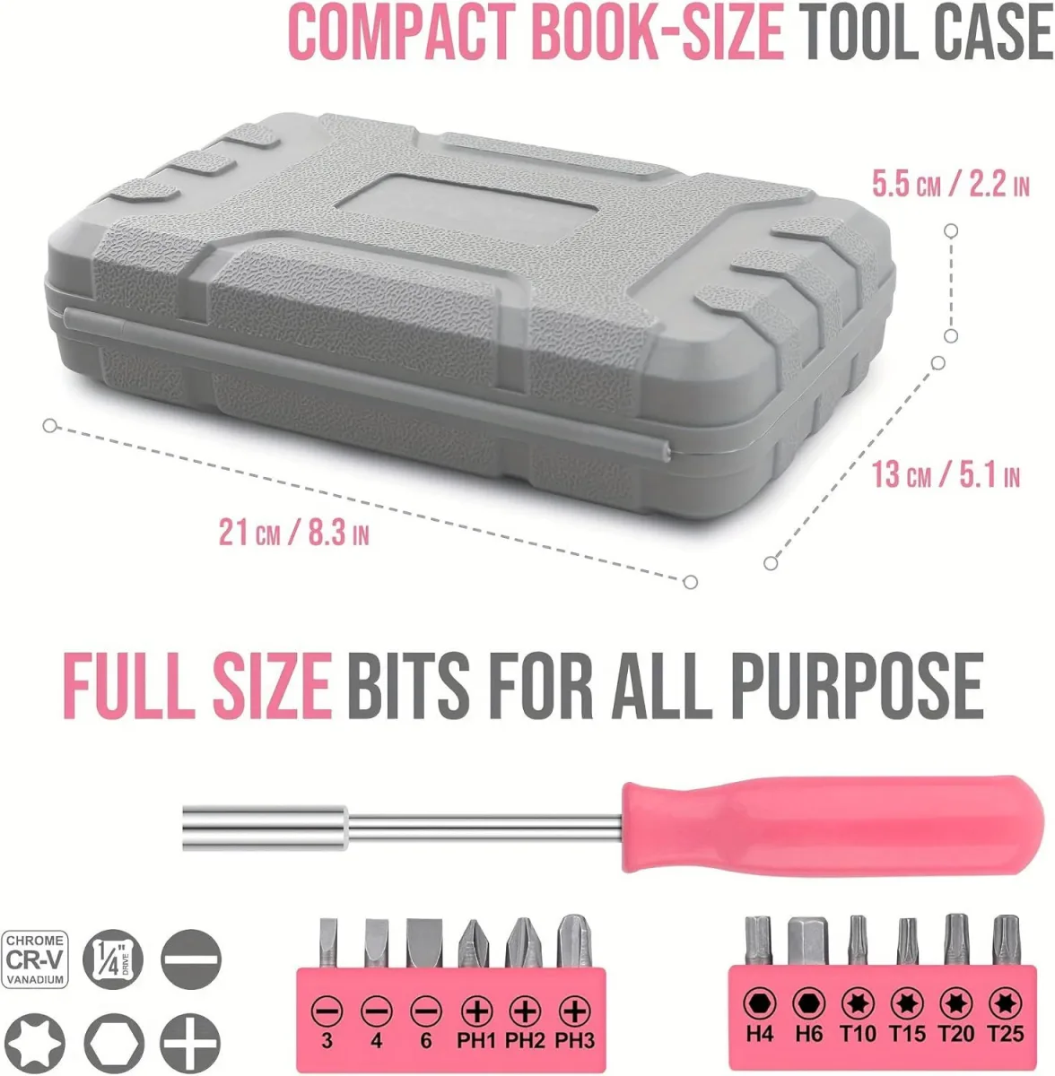 24-Piece Multifunctional Home Tool Kit for Women - Compact Mini Starter Hardware Set with Hammer, Pliers, Screwdrivers - Portable Household Hand Tools for DIY Assembly & Gift Giving