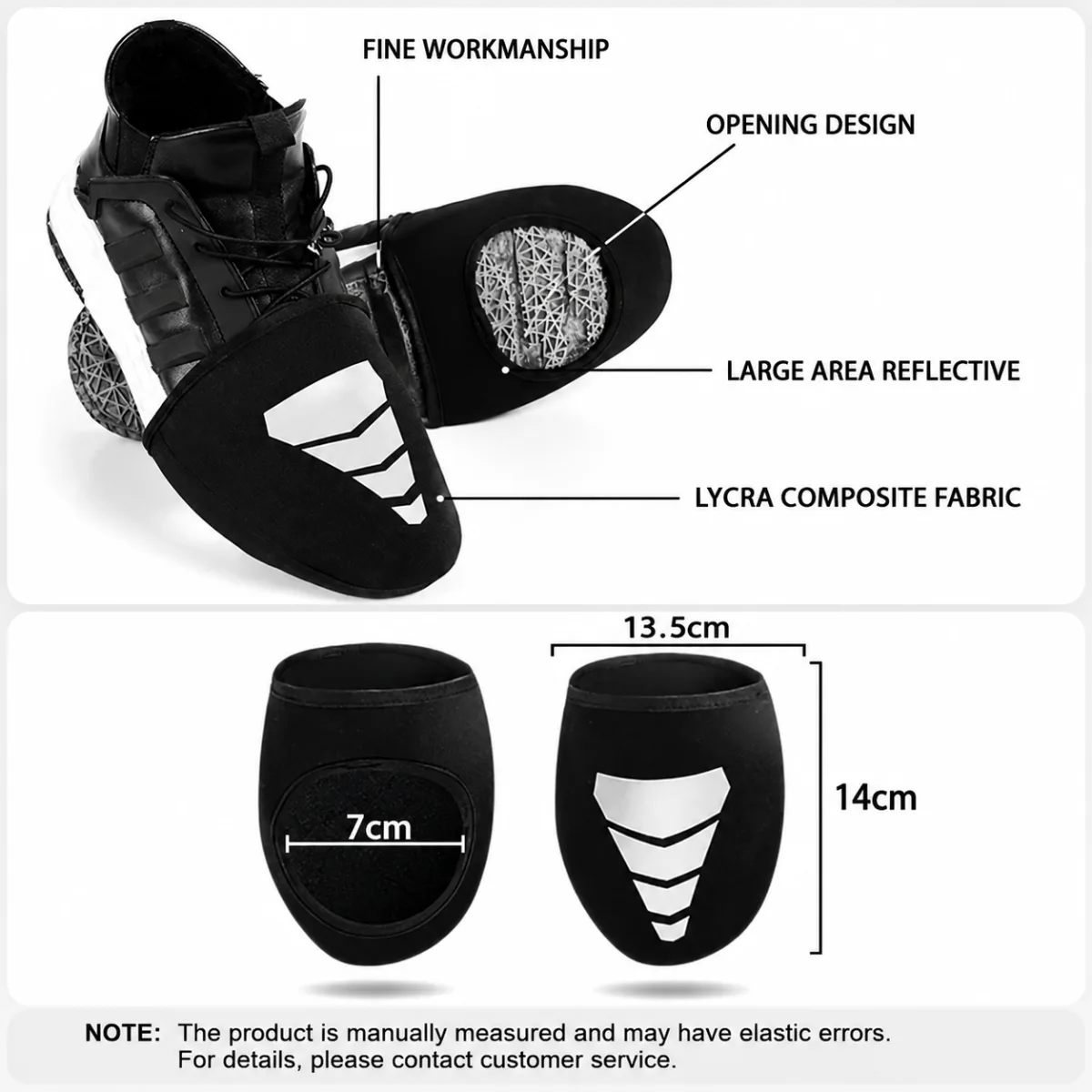 Beige Waterproof Windproof Cycling Shoe Covers & Long Half Rain Pants Set – 2 Pairs Nonslip Reflective Half Toe Shoe Covers and 1 Pair Quick Pull-On Adjustable Leg Covers 4XL for Commuting, Hiking and Outdoor Riding