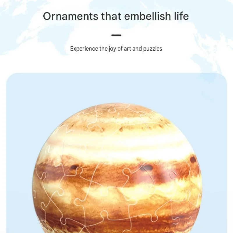 60 Piece 3D Jupiter Puzzle Ball - PVC Sphere Model , Educational Space Toy and Desktop Decor for Student