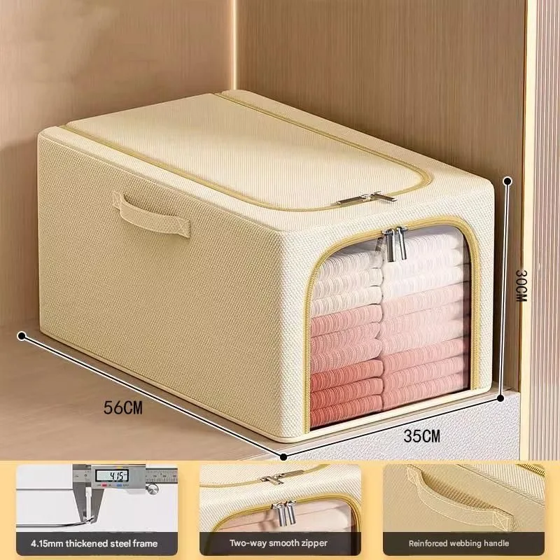 56L Large-Capacity Fabric Storage Bin & 6-Piece Vacuum Compression Bag Set — Reusable Compression Storage Combo Kit